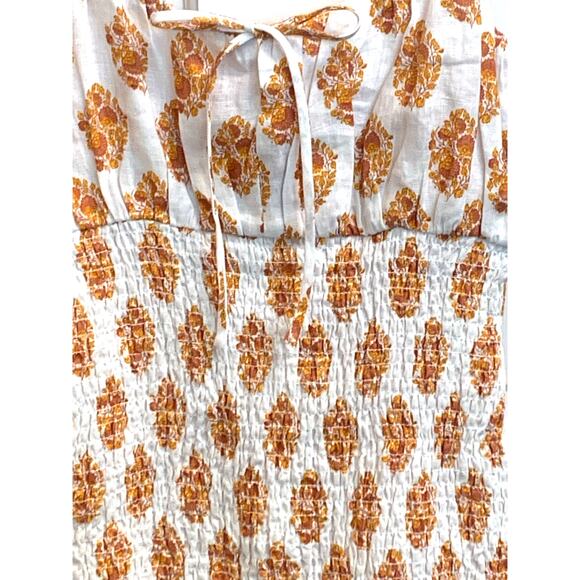 J.Crew smocked 100% linen dress in gathered floral sz 2 NWOT - Picture 9 of 12